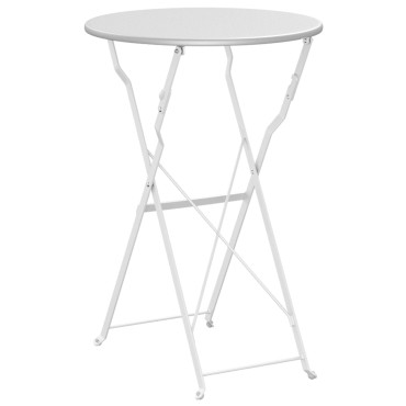 vidaXL τραπέζι bistro πτυσσόμενο λευκό 50x71cm από βαμμένο ατσάλι