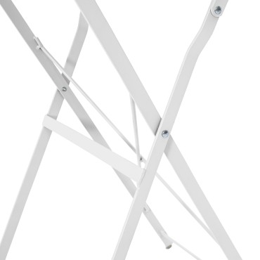 vidaXL τραπέζι bistro πτυσσόμενο λευκό 50x71cm από βαμμένο ατσάλι