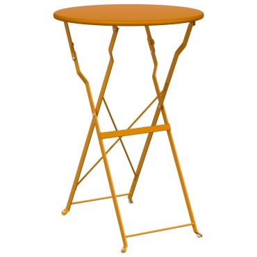 vidaXL Τραπέζι Bistro Πτυσσόμενο Μουσταρδί 50x71cm Κατασκευασμένο από Ατσάλι με επιστρώσεις σκόνης 1 τεμ.