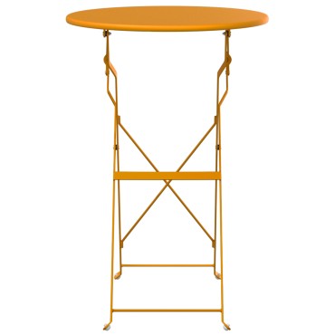 vidaXL Τραπέζι Bistro Πτυσσόμενο Μουσταρδί 50x71cm Κατασκευασμένο από Ατσάλι με επιστρώσεις σκόνης 1 τεμ.