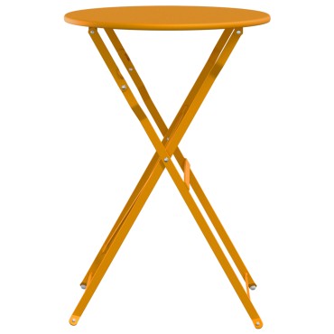 vidaXL Τραπέζι Bistro Πτυσσόμενο Μουσταρδί 50x71cm Κατασκευασμένο από Ατσάλι με επιστρώσεις σκόνης 1 τεμ.