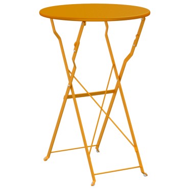 vidaXL Τραπέζι Bistro Πτυσσόμενο Μουσταρδί 50x71cm Κατασκευασμένο από Ατσάλι με επιστρώσεις σκόνης 1 τεμ.