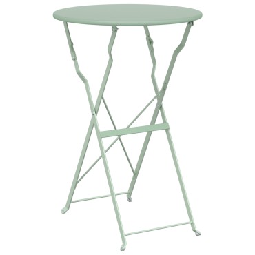vidaXL Folding Garden Table Light Mint 50x71cm Steel