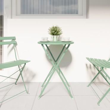 vidaXL Folding Garden Table Light Mint 50x71cm Steel