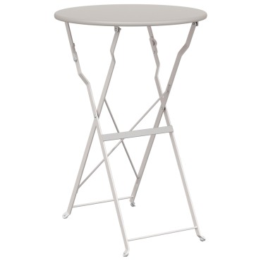 vidaXL Τραπέζι Bistro Μπεζ 50x71cm Ατσάλι με Πούδρα 1 τεμ.