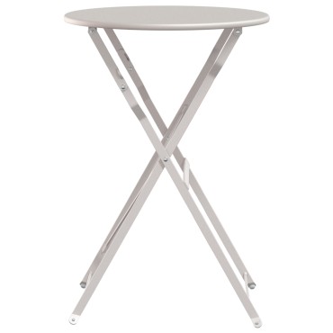 vidaXL Τραπέζι Bistro Μπεζ 50x71cm Ατσάλι με Πούδρα 1 τεμ.