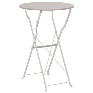 vidaXL Τραπέζι Bistro Μπεζ 50x71cm Ατσάλι με Πούδρα 1 τεμ.
