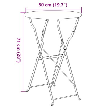 vidaXL Τραπέζι Bistro Μπεζ 50x71cm Ατσάλι με Πούδρα 1 τεμ.