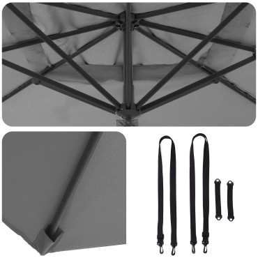 vidaXL Ομπρέλα Cantilever Roma Ανθρακί 286x285x265 cm Αλουμίνιο