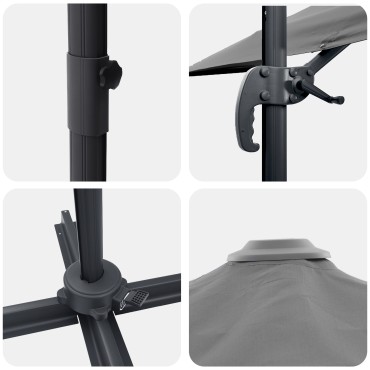 vidaXL Ομπρέλα Cantilever Roma Ανθρακί 286x285x265 cm Αλουμίνιο