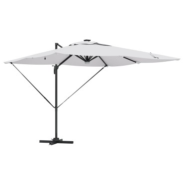 vidaXL Ομπρέλα Roma με LEDs Σαμπανί 286x285x270 εκ. Αλουμίνιο