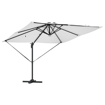 vidaXL Ομπρέλα Roma με LEDs Σαμπανί 286x285x270 εκ. Αλουμίνιο