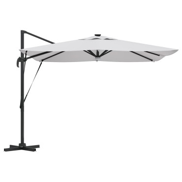 vidaXL Ομπρέλα Roma με LEDs Σαμπανί 286x285x270 εκ. Αλουμίνιο