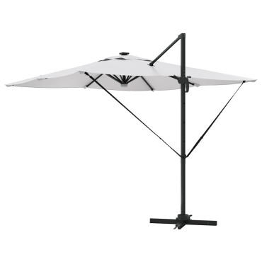 vidaXL Ομπρέλα Roma με LEDs Σαμπανί 286x285x270 εκ. Αλουμίνιο