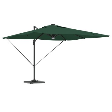 vidaXL Cantilever Roma Parasol με LEDs Πράσινο 286x285x270 cm Αλουμίνιο