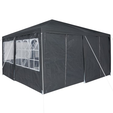 vidaXL Σκηνή Πάρτυ Ανθρακί 400 x 400 x 266 εκ Πολυαιθυλένιο