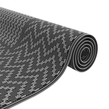 vidaXL Εξωτερικό Χαλί 'ARAKIL' Μαύρο και Γκρι 250x250 εκ PP