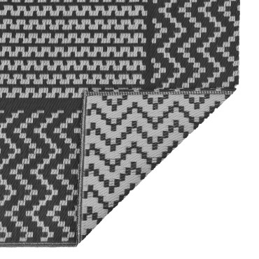 vidaXL Εξωτερικό Χαλί 'ARAKIL' Μαύρο και Γκρι 250x250 εκ PP