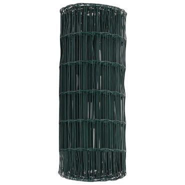 vidaXL Φράχτης Εuro 0,6x10 μ Σίδηρος με επικάλυψη PVC Πράσινο 1000x60cm