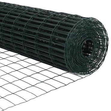 vidaXL Φράχτης Εuro 0,6x10 μ Σίδηρος με επικάλυψη PVC Πράσινο 1000x60cm