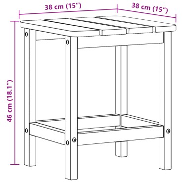 vidaXL Τραπέζι Adirondack Ναυτικό Μπλε 38x38x46cm HDPE 1 τεμ.