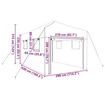 vidaXL Θερμοκήπιο με αναδιπλούμενο πλαίσιο Πράσινο 290 x 430 x 315 εκ