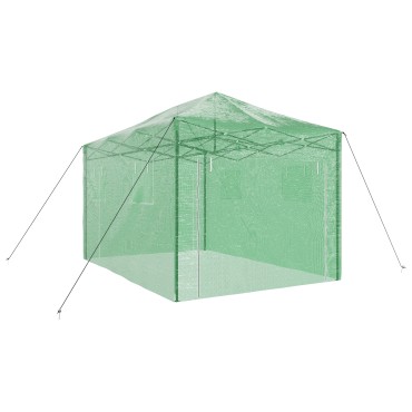 vidaXL Ανοικτό Θερμοκήπιο με Σκελετό Pop-up Πράσινο 430x290x315 εκ. Ατσάλι