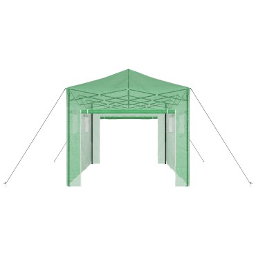 vidaXL Ανοικτό Θερμοκήπιο με Σκελετό Pop-up Πράσινο 430x290x315 εκ. Ατσάλι