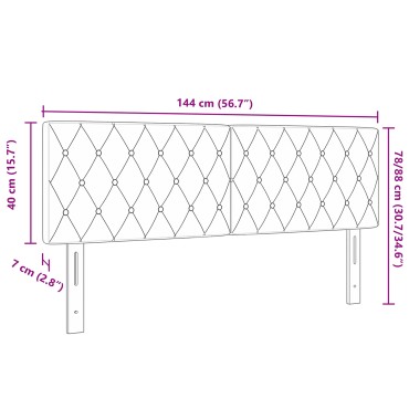 vidaXL Κεφαλάρι Σκούρο Πράσινο Βελούδο 144x7x88cm 1 τεμ.