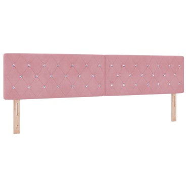 vidaXL Κεφαλάρι με Κρύσταλλα Βελούδο Ροζ 100x40x7cm 1 τεμ.