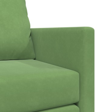 vidaXL Διθέσιος Καναπές Ανοιχτό Πράσινο Ύφασμα, Ξύλο Διθέσιος Ορθογώνιος