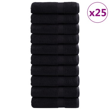vidaXL Πετσέτα Επισκεπτών SOLUND 25 τμχ. Μαύρο 100 x 150 cm 550 gsm