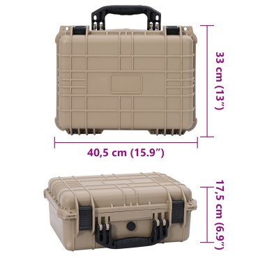 vidaXL Προστατευτική Σκληρή Θήκη Μπεζ 40.5x33x17.5 εκ