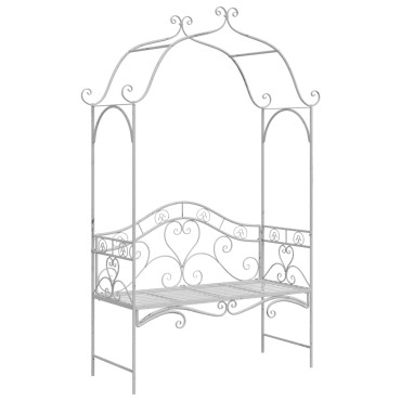 vidaXL Πάγκος Λευκός Μέταλλο 121x48x200cm Διακοσμητικά Ένθετα