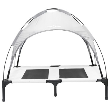 vidaXL Κρεβάτι Σκύλου Ασημί Γκρι 92 x 77 x 82,5 εκ. Ατσάλι