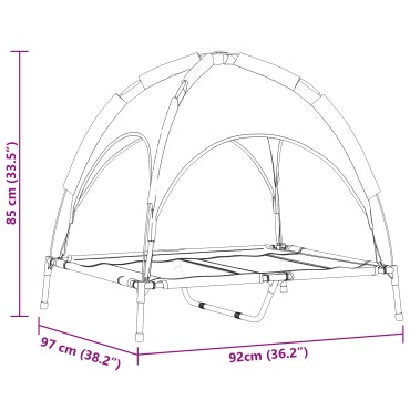 vidaXL Κρεβάτι Σκύλου Ασημί Γκρι 92 x 77 x 82,5 εκ. Ατσάλι