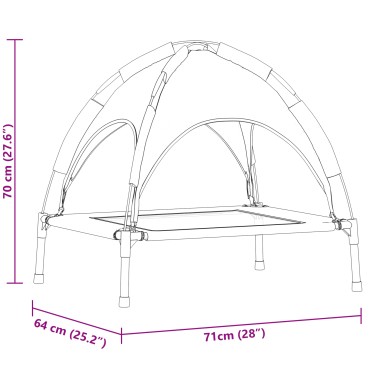 vidaXL Κρεβάτι Σκύλου 71 x 64 x 71 εκ Ατσάλι Καφέ
