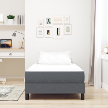 vidaXL Στρώμα με Ελατήρια Σκούρο Γκρι Μέτριο 80x200x20cm Ύφασμα 1 τεμ. - Μονό