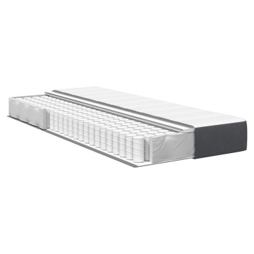 vidaXL Στρώμα με Ελατήρια Σκούρο Γκρι Μέτριο 80x200x20cm Ύφασμα 1 τεμ. - Μονό