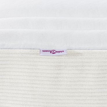 vidaXL Στρώμα κρέμα με ελατήρια σε θ pockets - Μέτρια σκληρότητα - 80x200x20cm Υφάσματος 1 τεμ. - Μονό