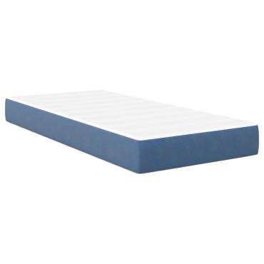 vidaXL Στρώμα με Σπείρες Pocket Μπλε Μεσαίο 80x200x20cm Υφάσματος 1 τεμ. - Μονό