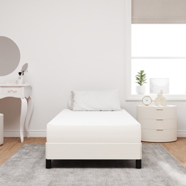 vidaXL Στρώμα με Τσέπες Κρεμ Μεσαίο 90x190x20cm Υφασμάτινο 1 τεμ. - Μονό