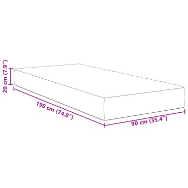 vidaXL Στρώμα με Τσέπες Κρεμ Μεσαίο 90x190x20cm Υφασμάτινο 1 τεμ. - Μονό