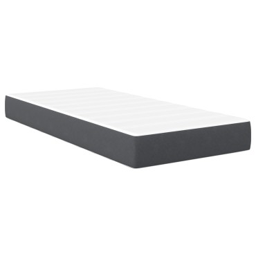 vidaXL Στρώμα με Σπείρες Pocket Σκούρο Γκρι Μεσαίο 90x200x20cm Υφάσματος 1 τεμ. - Μονό