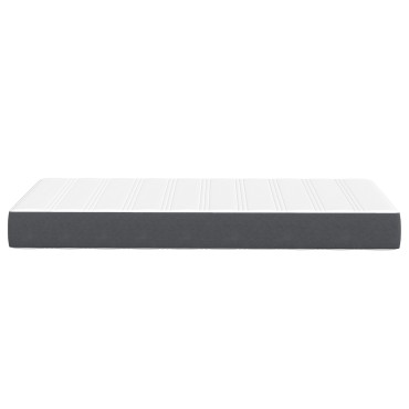 vidaXL Στρώμα με Σπείρες Pocket Σκούρο Γκρι Μεσαίο 90x200x20cm Υφάσματος 1 τεμ. - Μονό