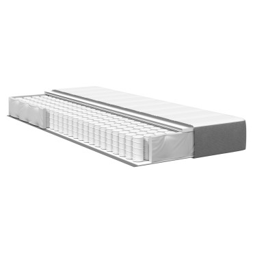 vidaXL Στρώμα με Ελατήρια Pocket Φως Γκρι Μεσαίο 100x200x20cm Υφασμάτινο 1 τεμ. - Μονό