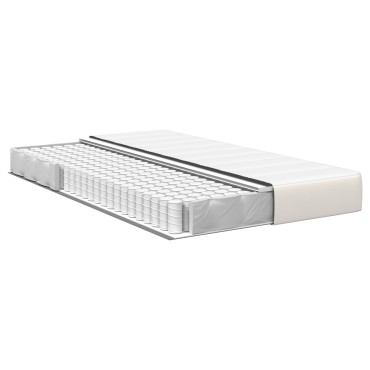 vidaXL Μάλλινο Κρεβάτι με Ελατήρια Κρεμ Μεσαίο 120x200x20cm Υφασμάτινο