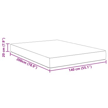 vidaXL Στρώμα με Ελατήρια Pocket Ανοιχτό Γκρι Μεσαίο 140x200x20cm Υφασμάτινο 1 τεμ. - Διπλό