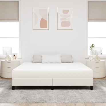 vidaXL Κρεβάτι με ελατήρια Pocket Κρέμ 180x200x20cm Μεσαίας σκληρότητας Φabric
