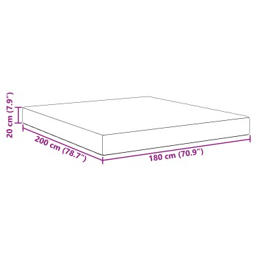 vidaXL Κρεβάτι με ελατήρια Pocket Κρέμ 180x200x20cm Μεσαίας σκληρότητας Φabric